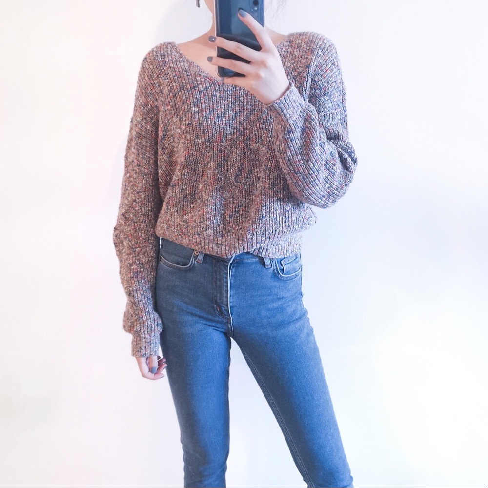 Steven Alan mixed color crop sweater. - Picture 2 of 7